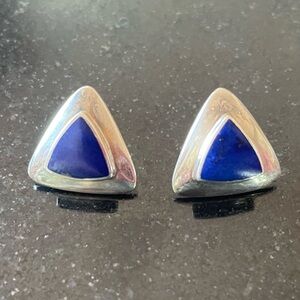 Genuine Lapis-Lazuli and sterling silver earrings